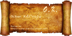 Ocker Károly névjegykártya