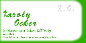 karoly ocker business card